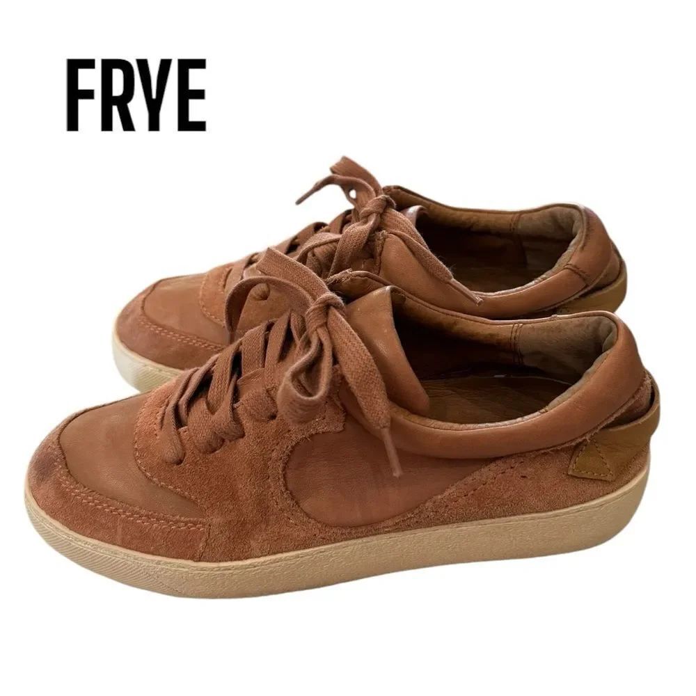 Frye Women's Webster Rose Pink Leather Western Low Top Casual Sneakers 6.5